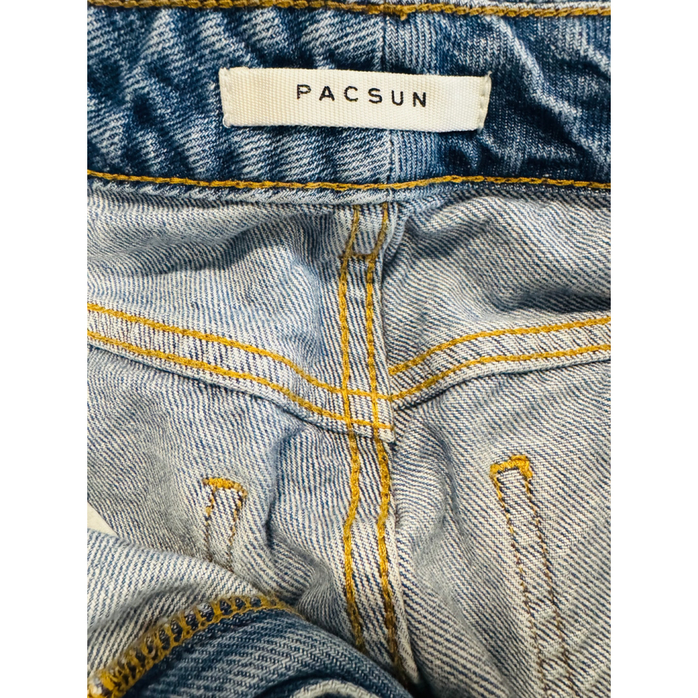 Pacsun Women's Raw Hem Mom Jeans, Light Blue, Size 26 - Picture 6 of 8